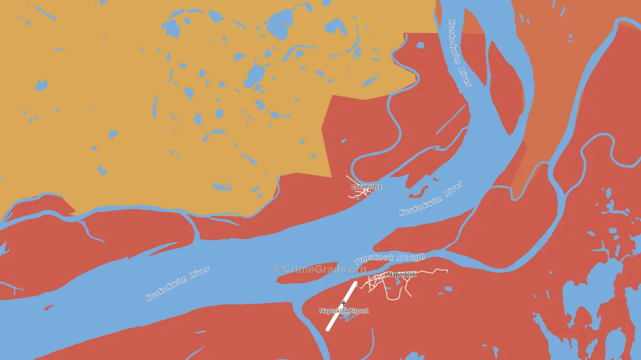 Oscarville, AK Map of Burglary Rates