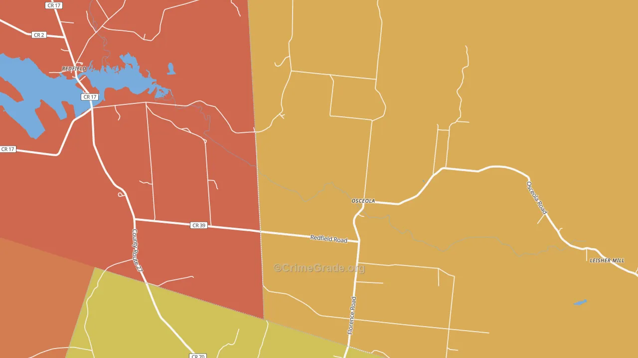 Osceola, NY Map of Burglary Rates