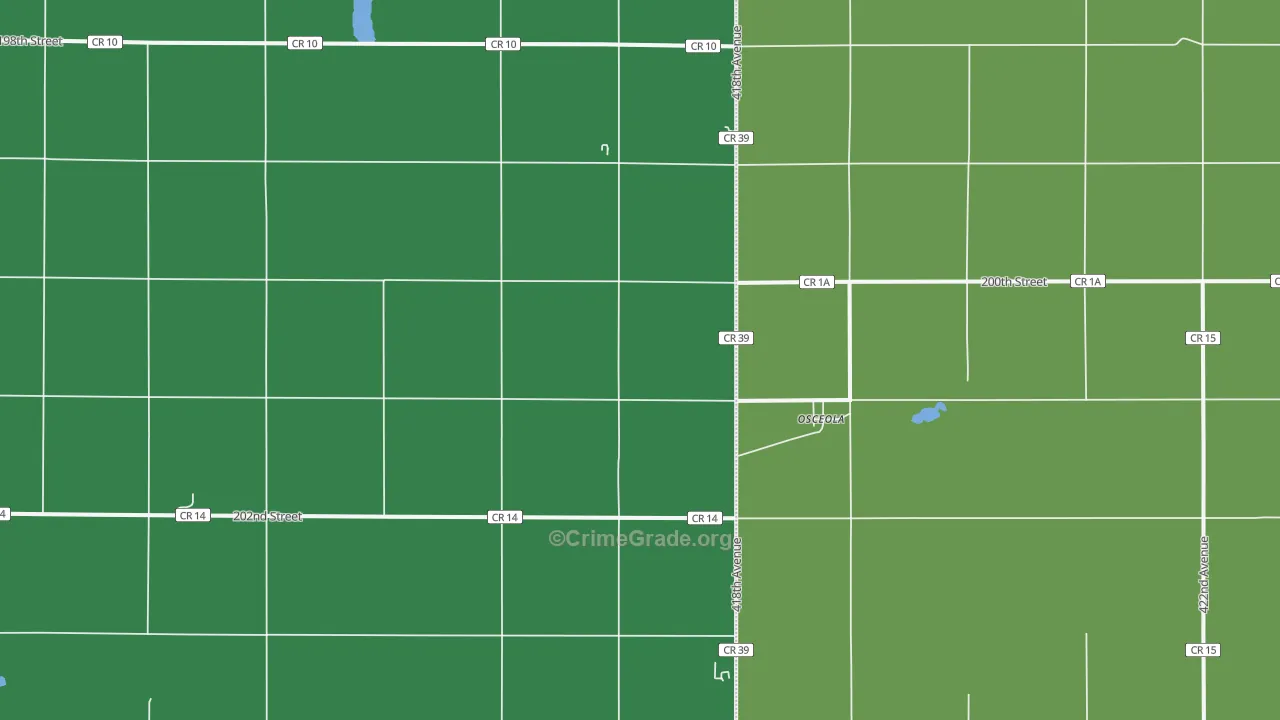 Osceola, SD Map of Burglary Rates