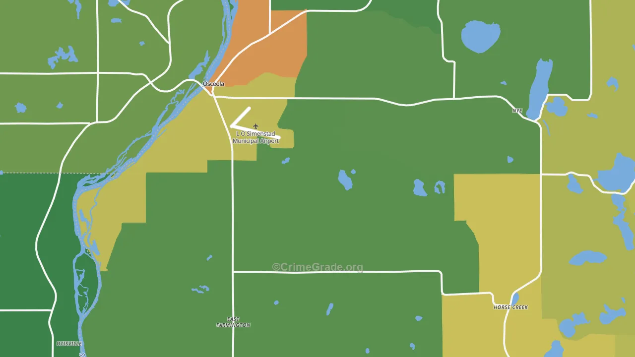 Osceola, WI Map of Burglary Rates
