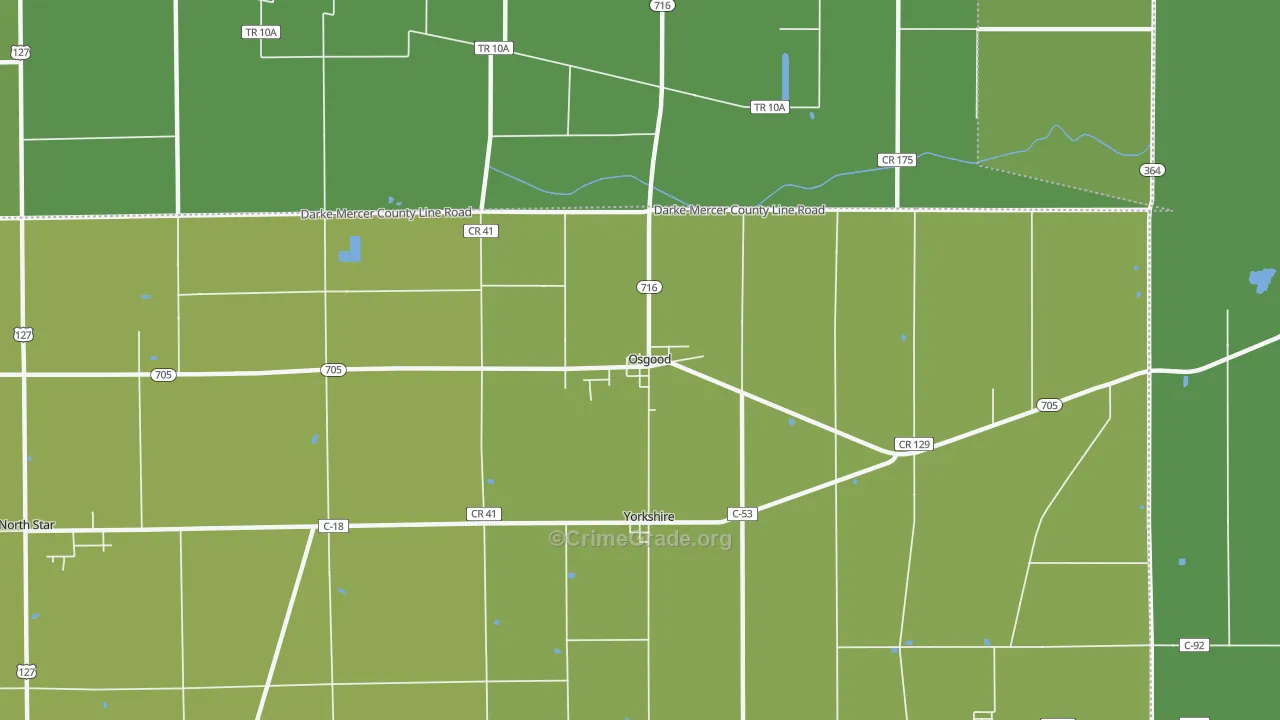 Osgood, OH Map of Burglary Rates