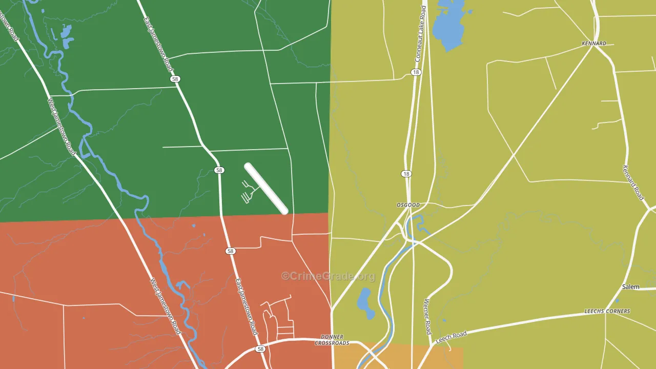 Osgood, PA Map of Burglary Rates