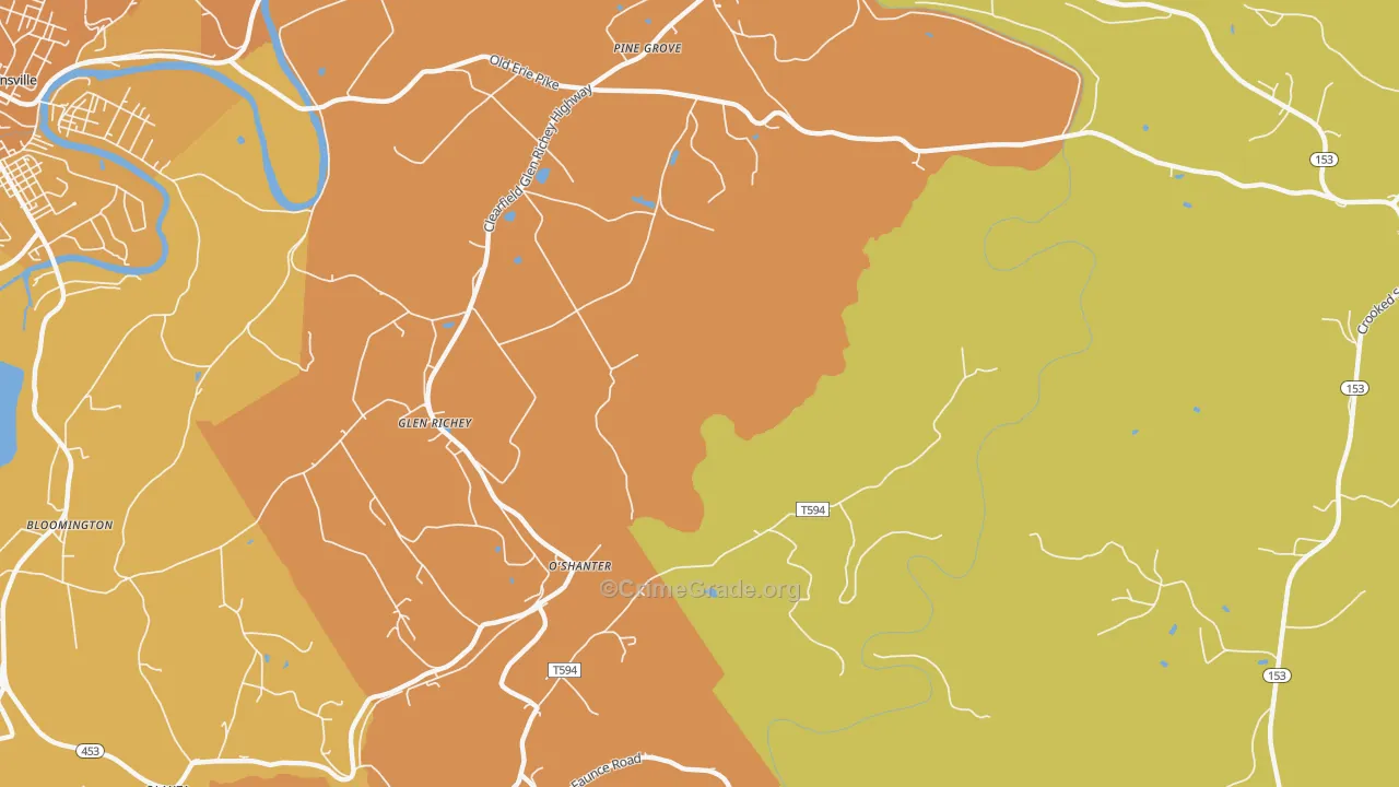 Oshanter, PA Map of Burglary Rates
