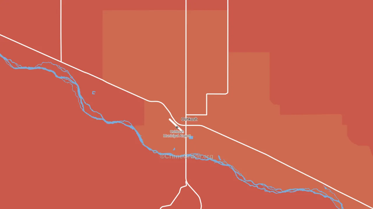 Oshkosh, NE Map of Burglary Rates