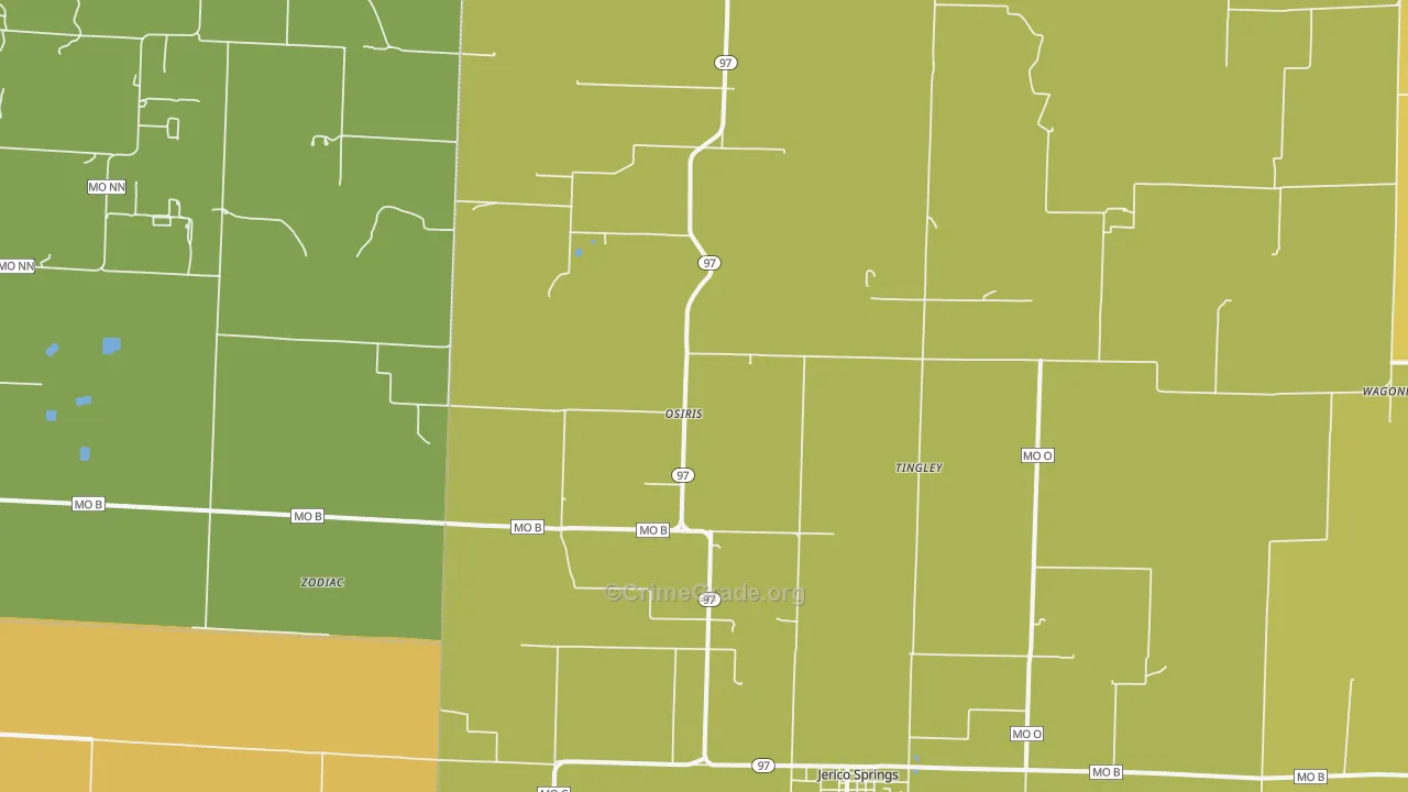 Osiris, MO Map of Burglary Rates