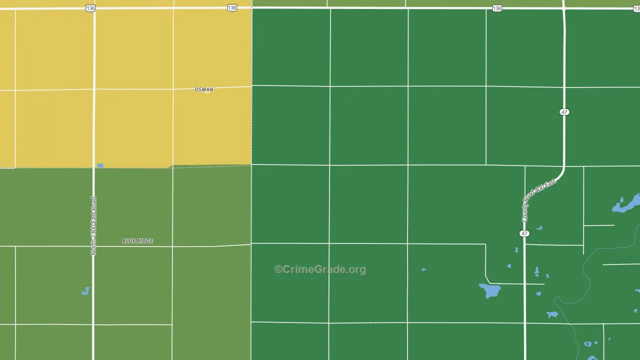 Osman, IL Map of Burglary Rates