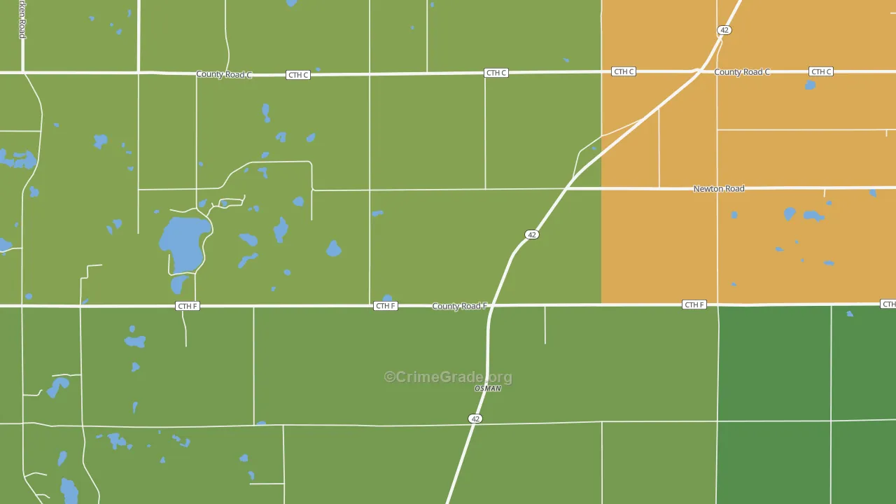 Osman, WI Map of Burglary Rates