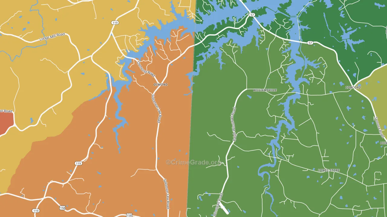 Osmond, NC Map of Burglary Rates