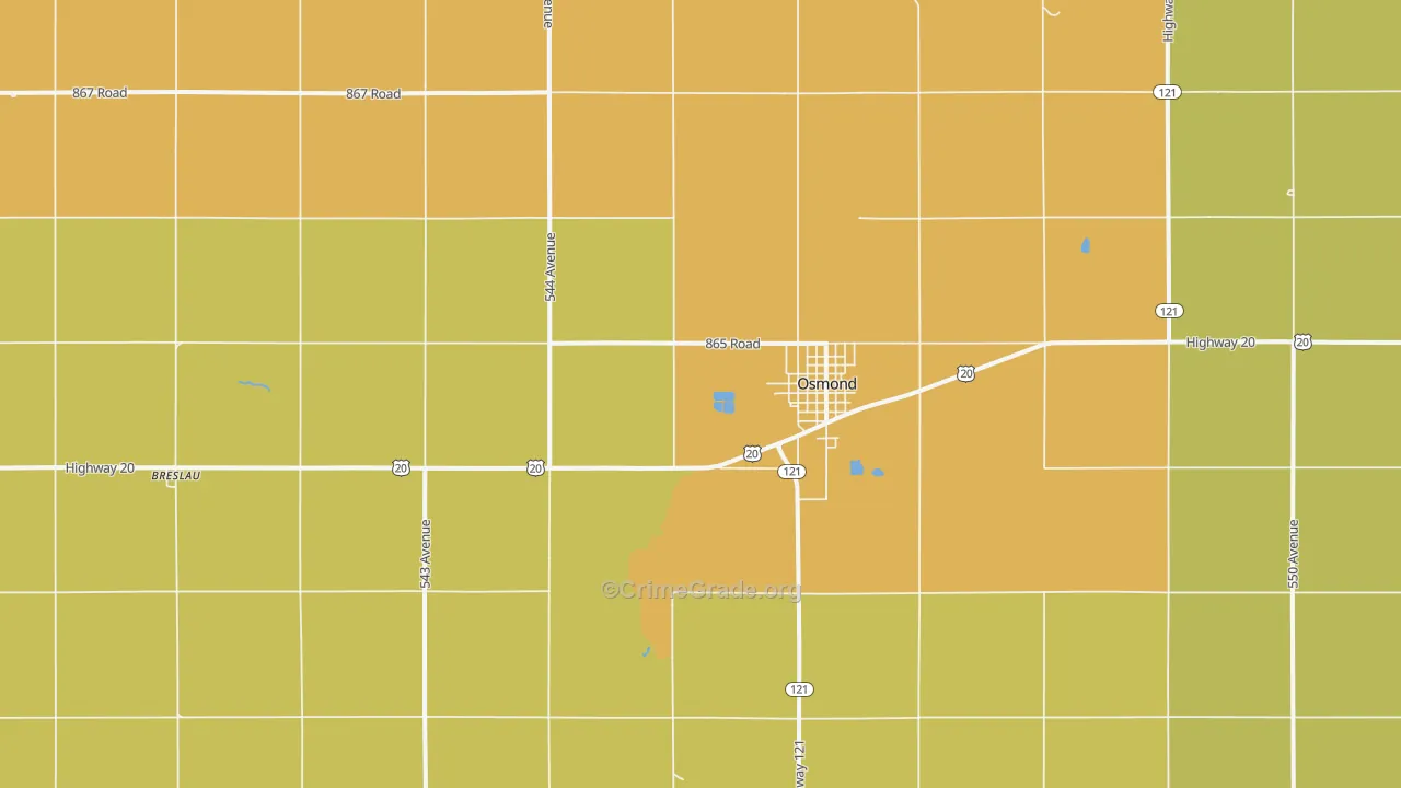 Osmond, NE Map of Burglary Rates
