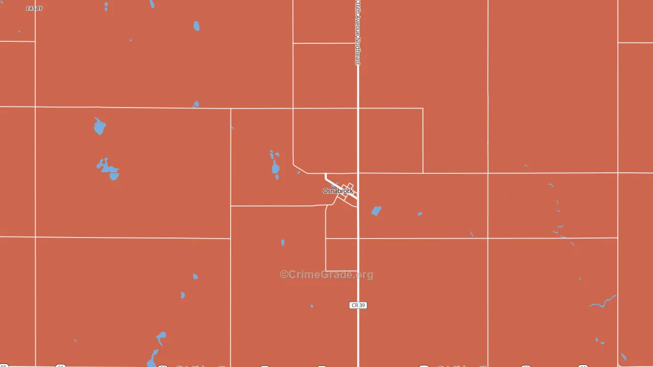 Osnabrock, ND Map of Burglary Rates