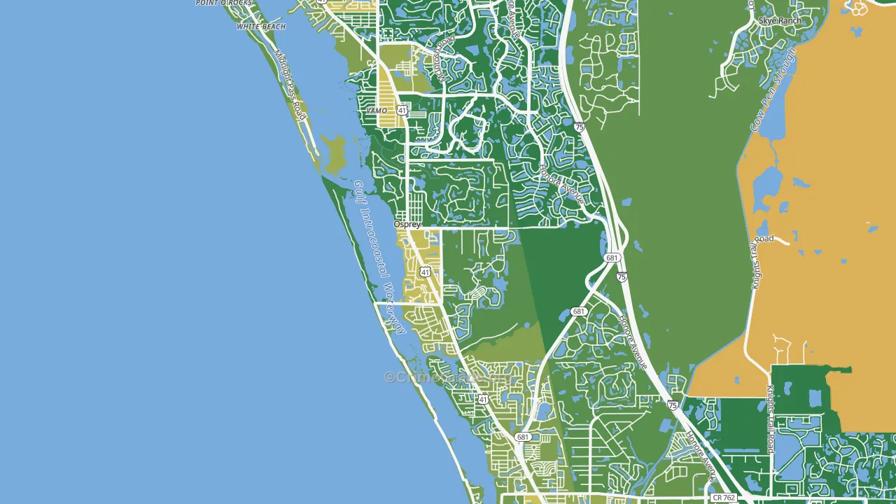 Osprey, FL Map of Burglary Rates