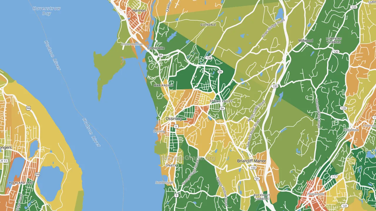 Ossining, NY Map of Burglary Rates