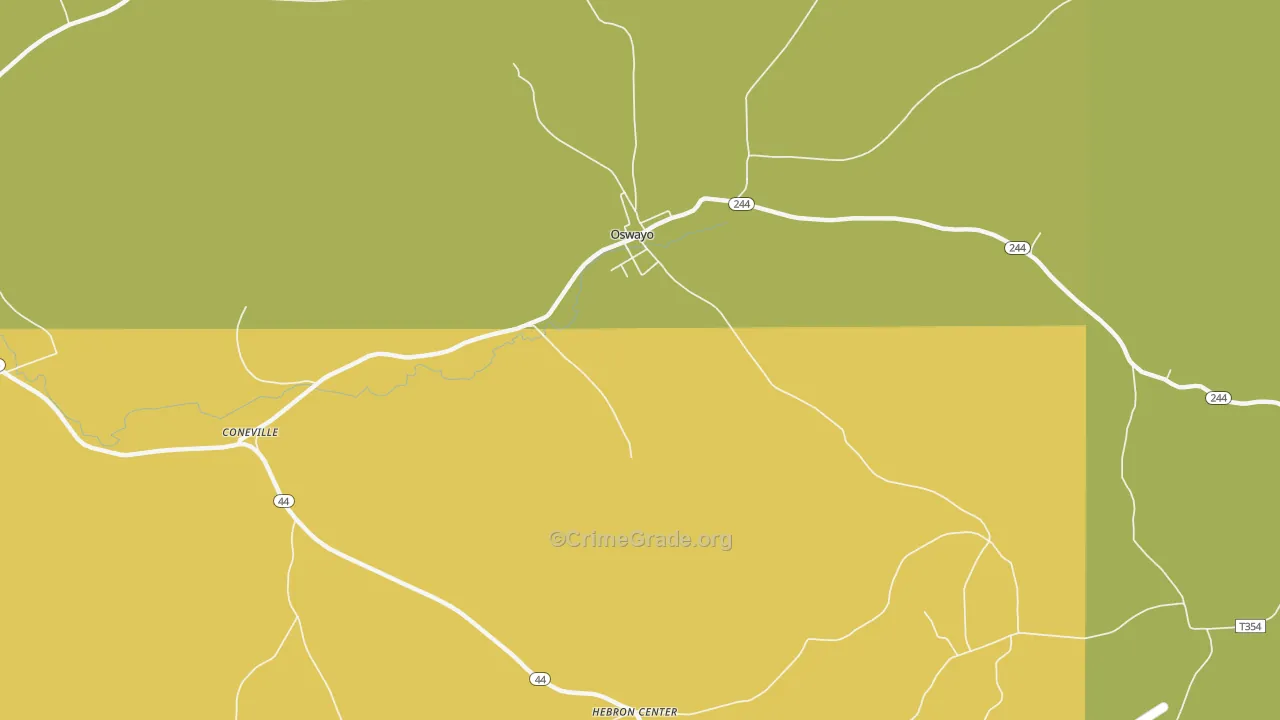 Oswayo, PA Map of Burglary Rates