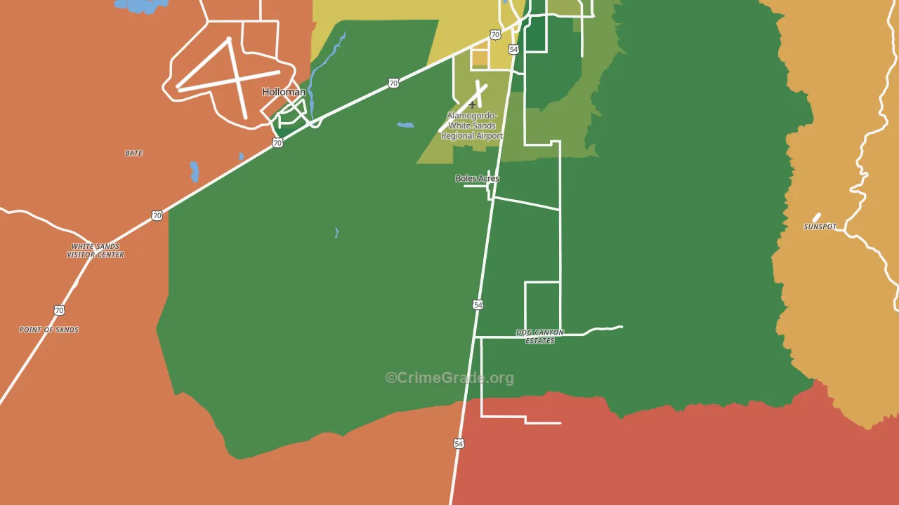 Otero County, NM Map of Burglary Rates