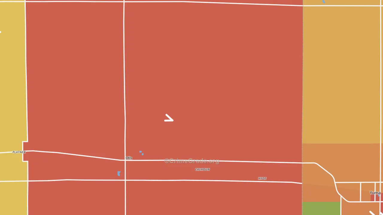 Otis, CO Map of Burglary Rates