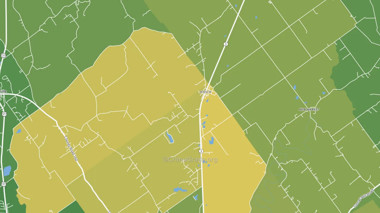 Otisco, IN Map of Burglary Rates