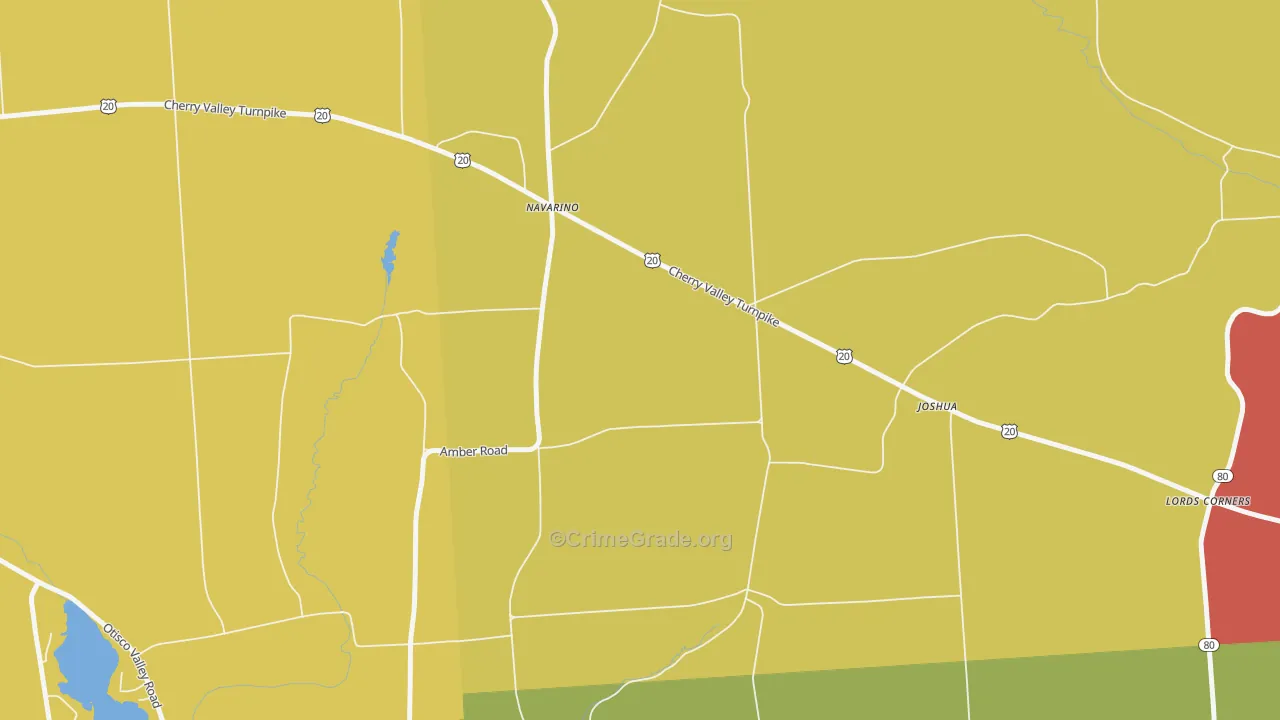Otisco Valley, NY Map of Burglary Rates