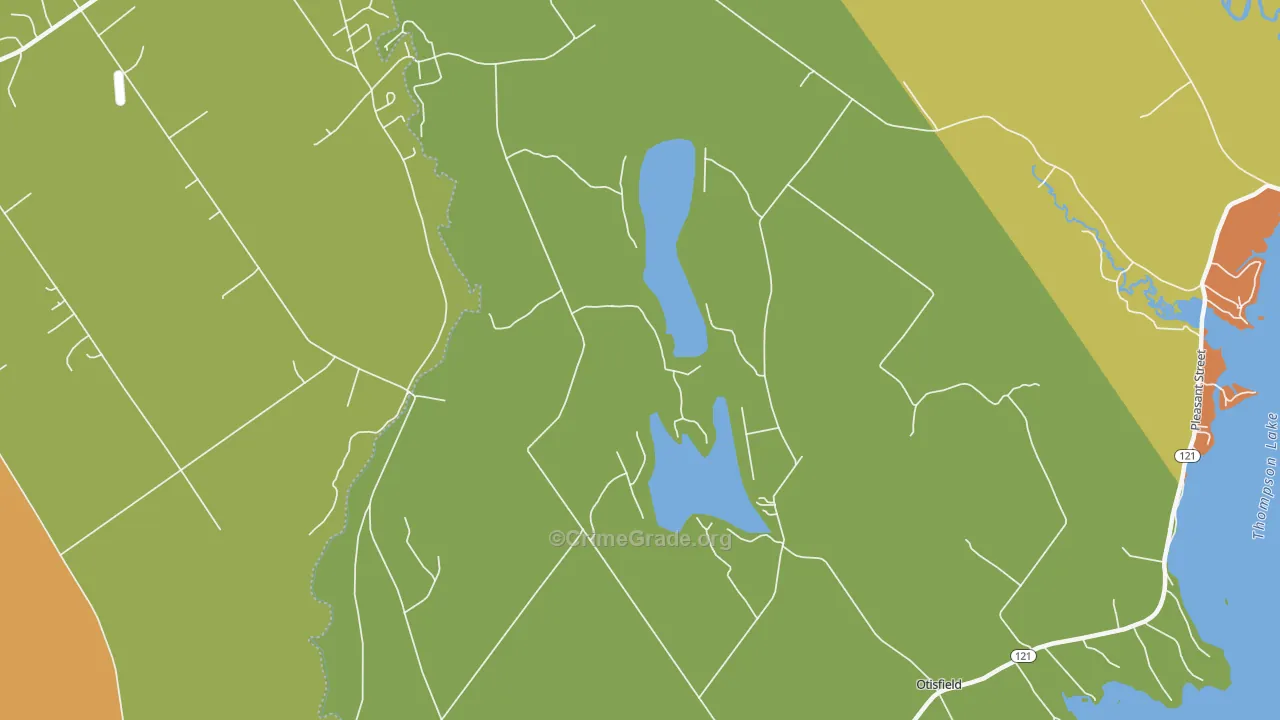 Otisfield, ME Map of Burglary Rates