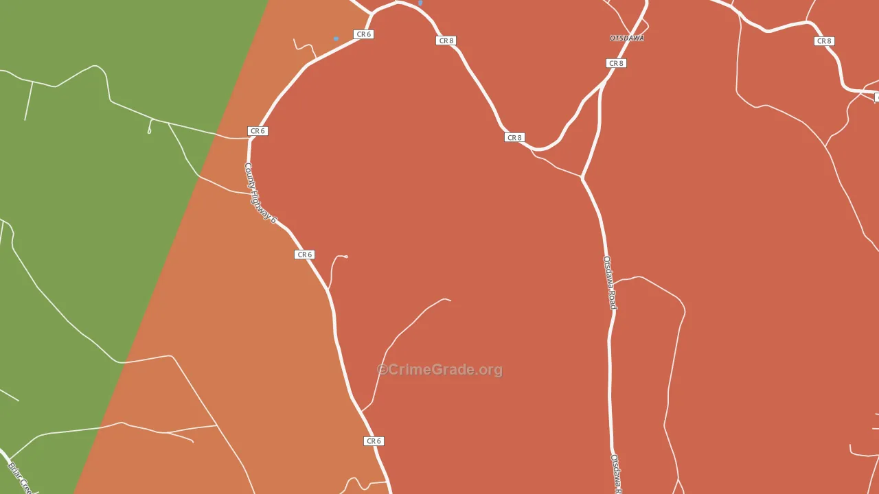 Otsdawa, NY Map of Burglary Rates