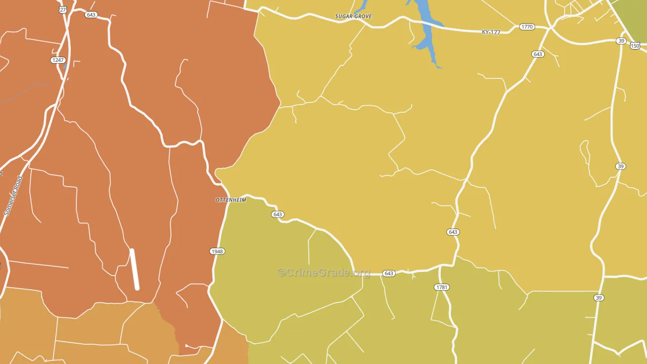 Ottenheim, KY Map of Burglary Rates