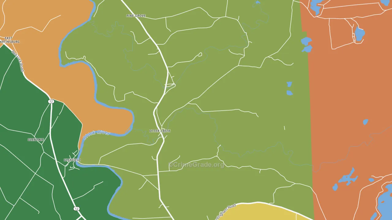 Otter Creek, NY Map of Burglary Rates