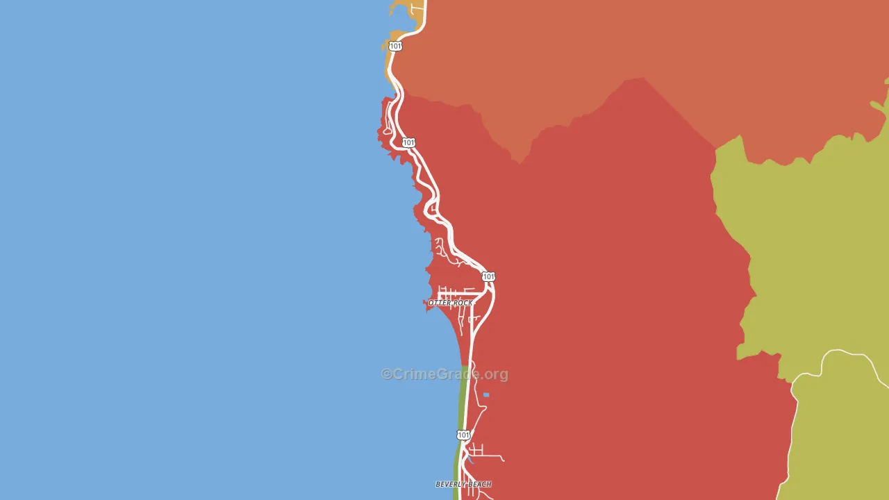 Otter Rock, OR Map of Burglary Rates