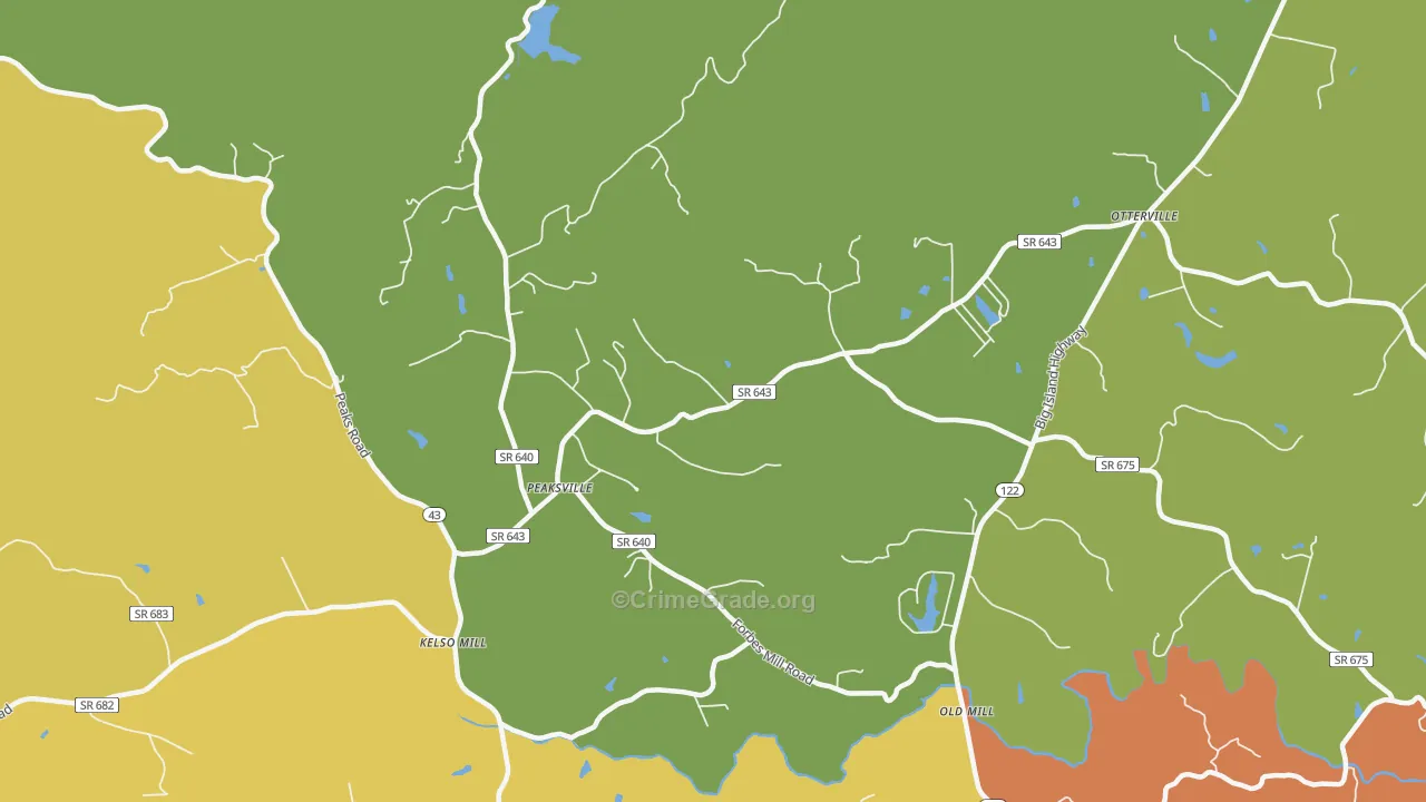 Otterville, VA Map of Burglary Rates