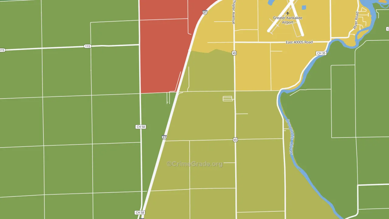 Otto, IL Map of Burglary Rates