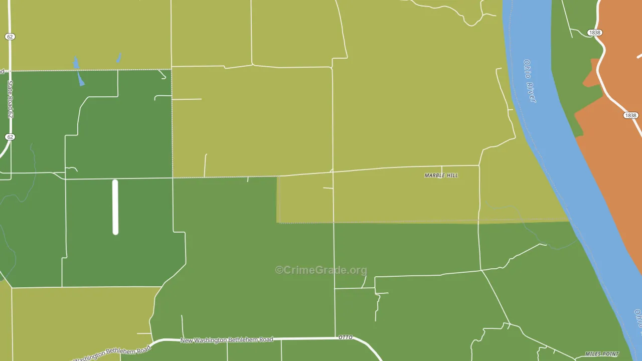 Otto, IN Map of Burglary Rates