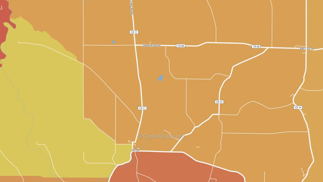 Otto, NY Map of Burglary Rates
