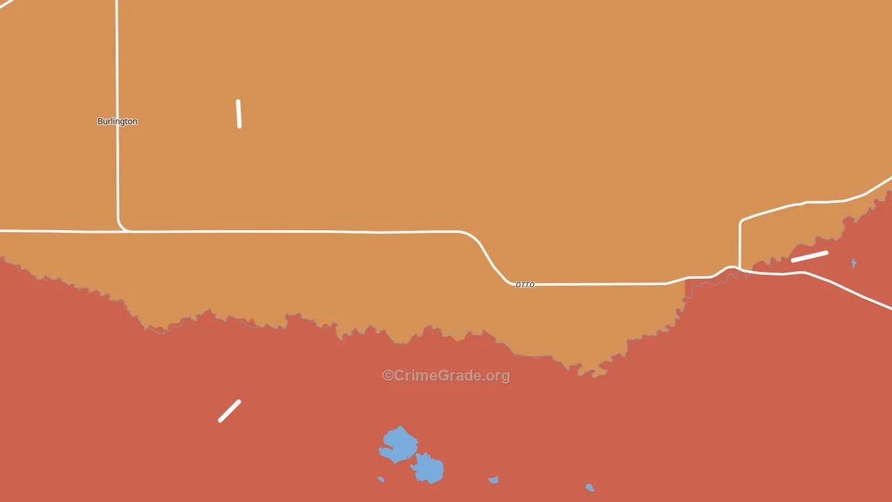 Otto, WY Map of Burglary Rates