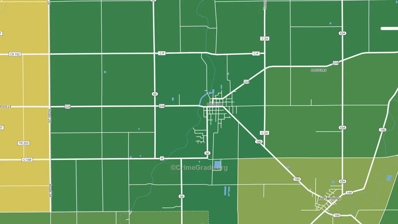 Ottoville, OH Map of Burglary Rates