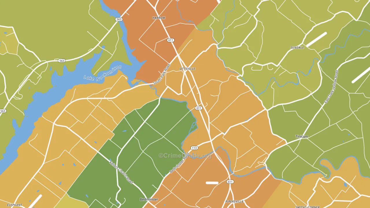 Ottsville, PA Map of Burglary Rates