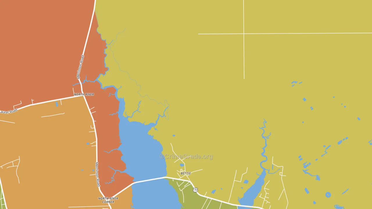 Otway, NC Map of Burglary Rates