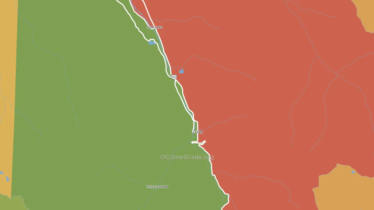 Ouray, CO Map of Burglary Rates
