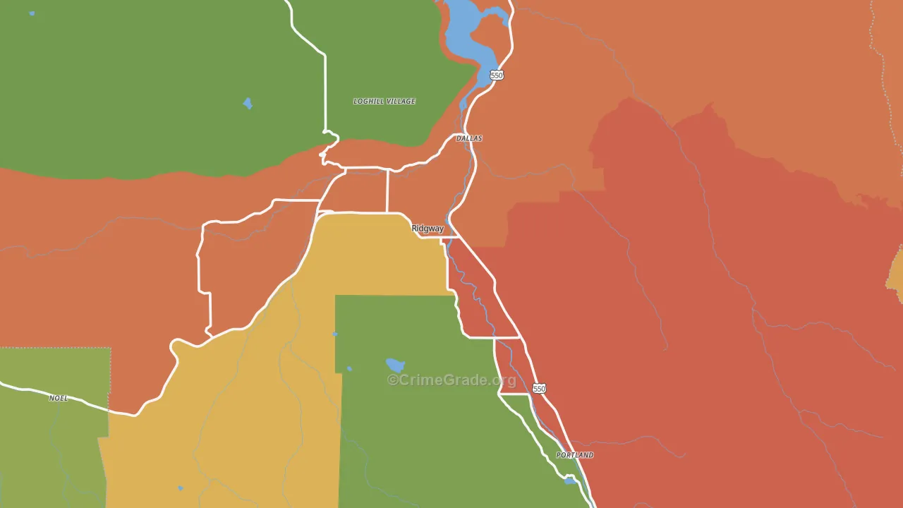 Ouray County, CO Map of Burglary Rates