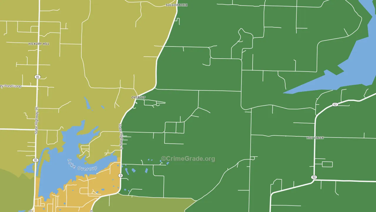 Overcup, AR Map of Burglary Rates
