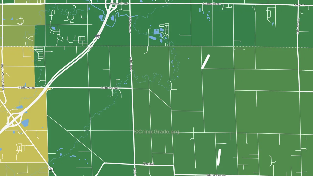 Overisel, MI Map of Burglary Rates