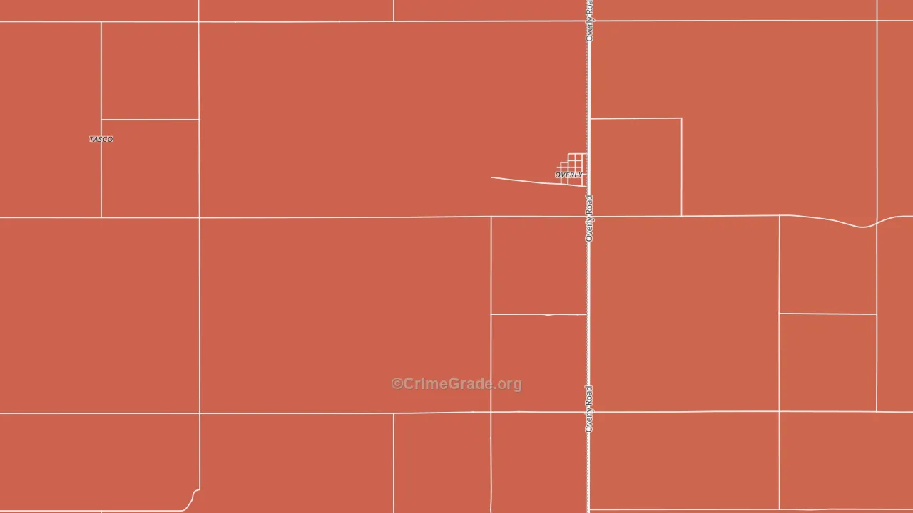 Overly, ND Map of Burglary Rates