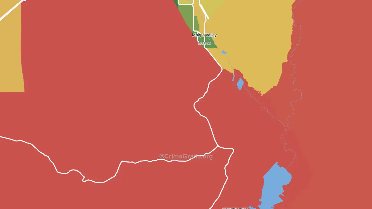 Overton, NV Map of Burglary Rates