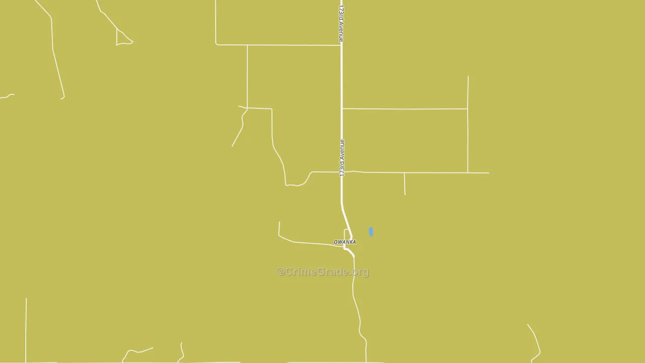 Owanka, SD Map of Burglary Rates