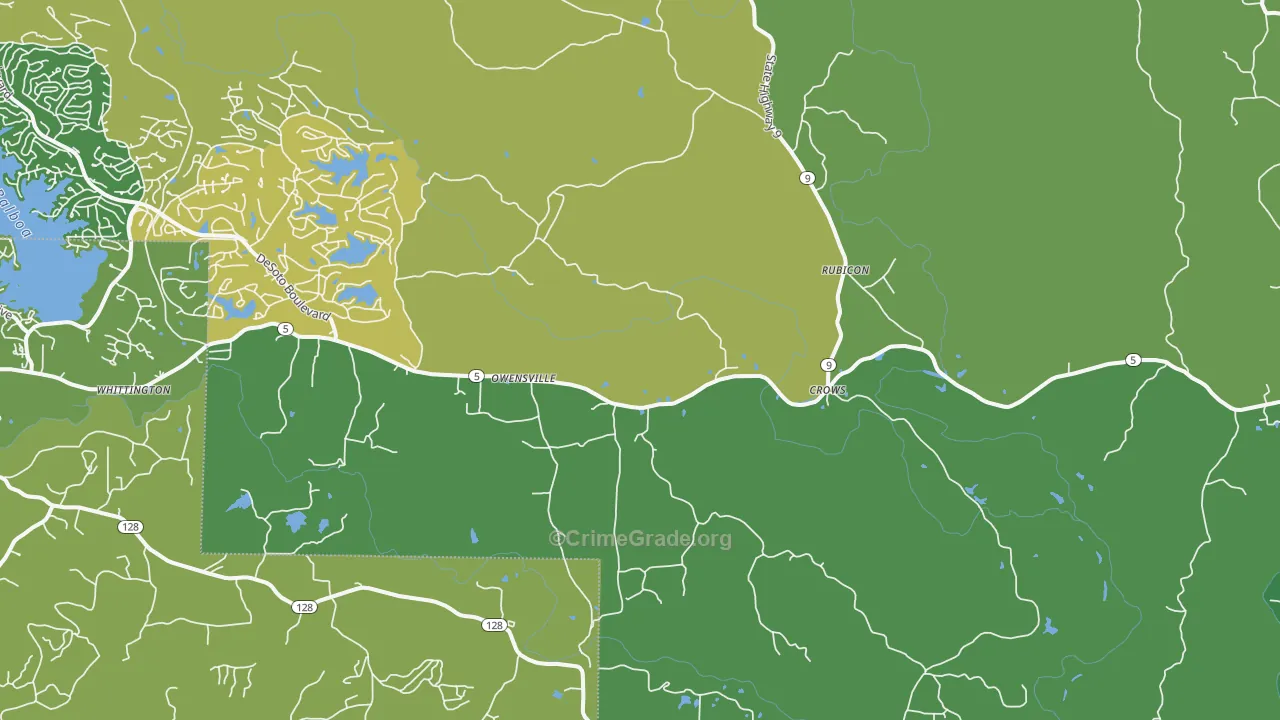 Owensville, AR Map of Burglary Rates