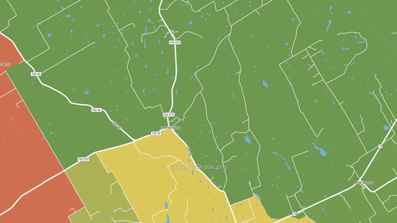 Owensville, TX Map of Burglary Rates