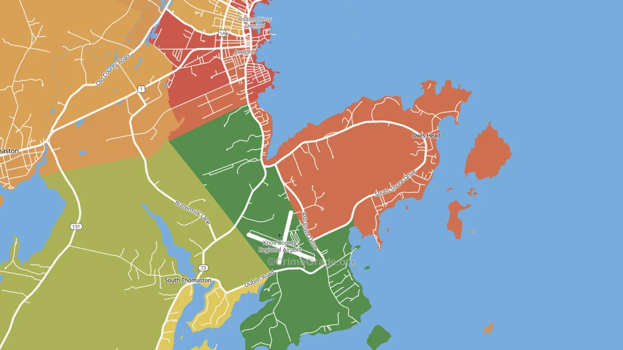 Owls Head, ME Map of Burglary Rates