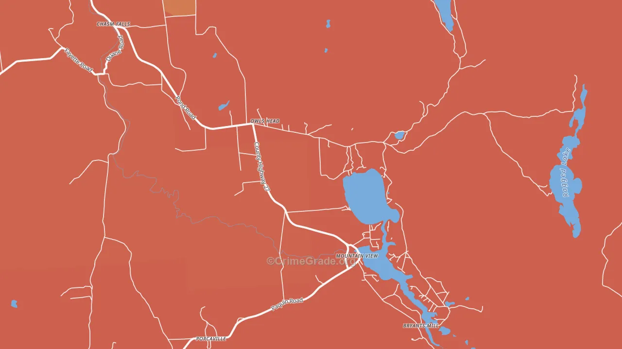 Owls Head, NY Map of Burglary Rates