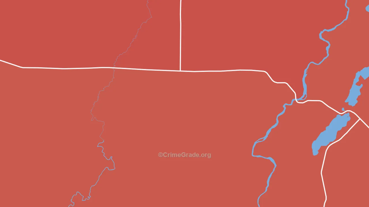 Oxbo, WI Map of Burglary Rates