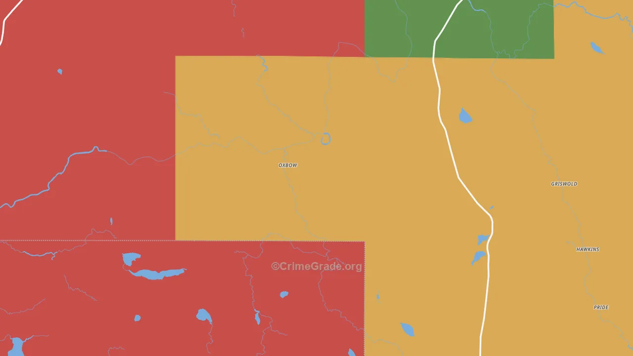Oxbow, ME Map of Burglary Rates