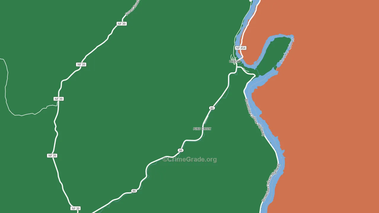 Oxbow, OR Map of Burglary Rates