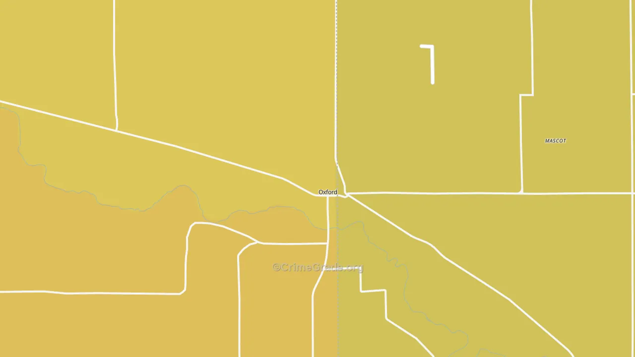 Oxford, NE Map of Burglary Rates