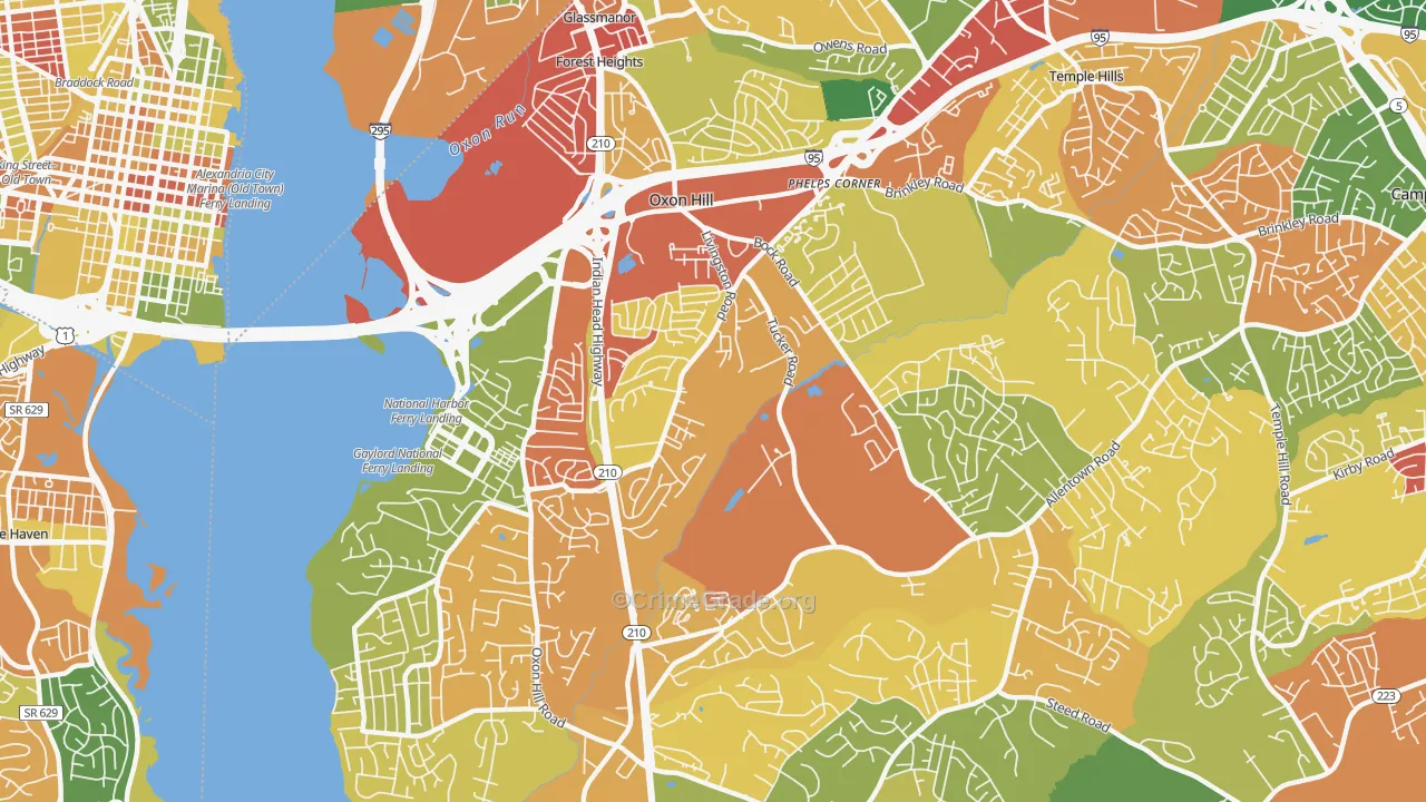 Oxon Hill, MD Map of Burglary Rates